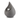 Dark Grey & White Porcelain Adult Ashes Urn - Teardrop Heart Design (Celest) - 30 x 22 x 21.5cm