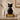 Onyx & Silver Metal Cat Ashes Urn - Nuna on a memorial plinth with a brass plaque